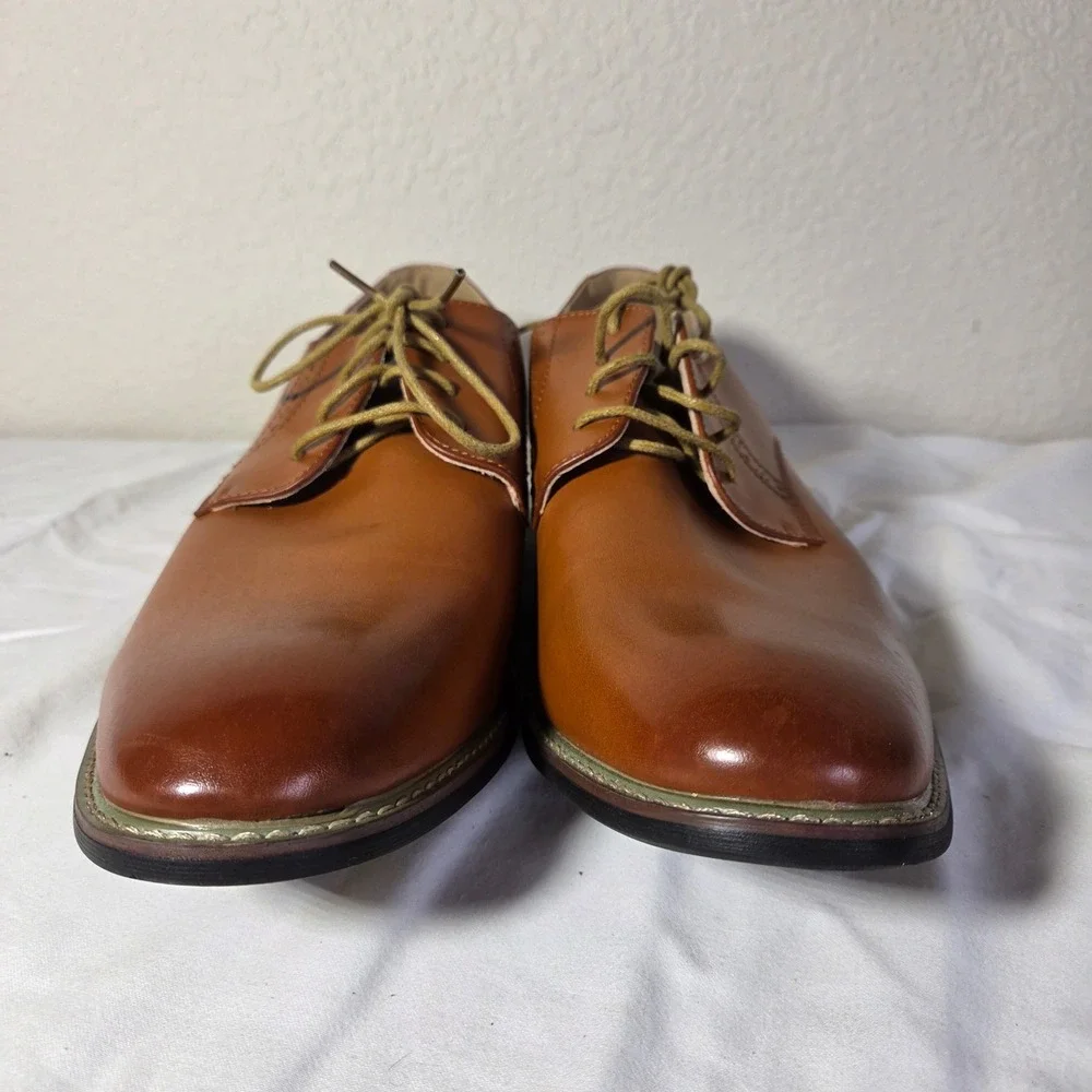 Bruno Marc Princewide-16 Mens Tan Derby Dress Shoes Wide Width Size 14W